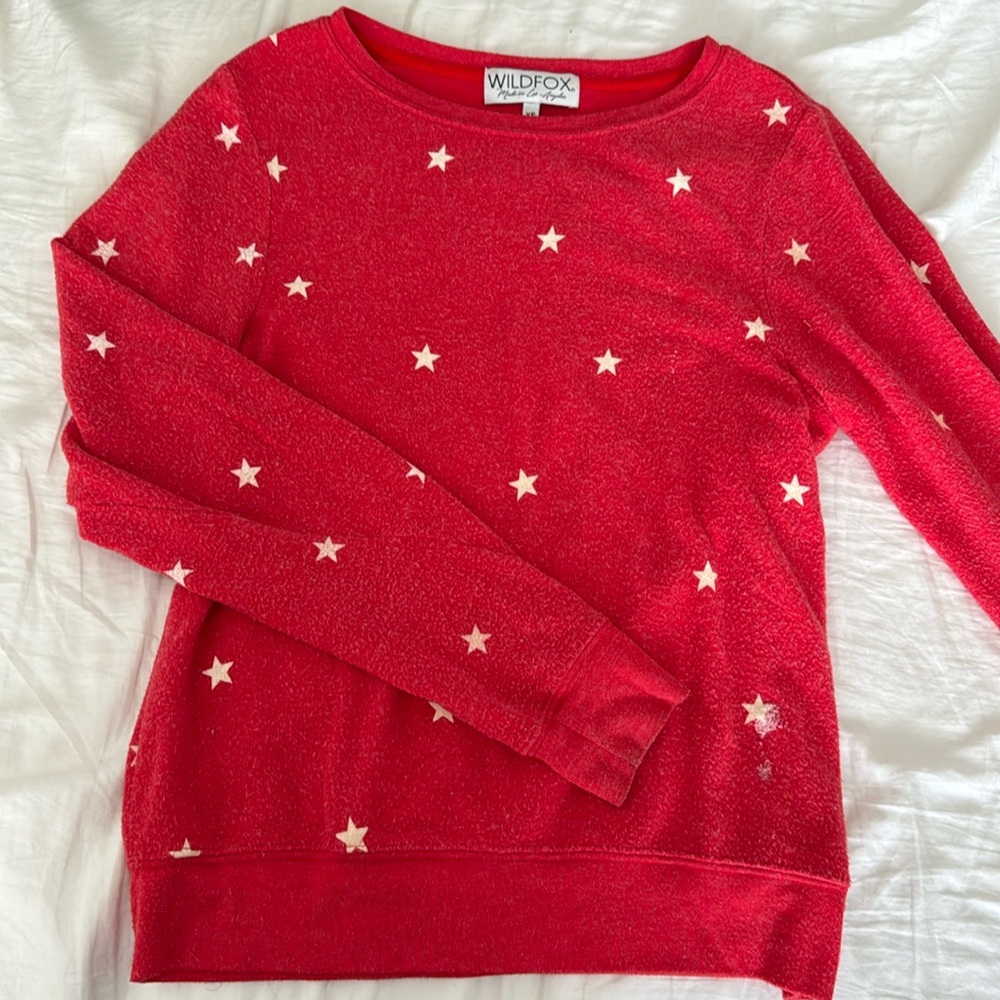 Wildfox Cozy Stars Sweatshirt sz XS, made in USA